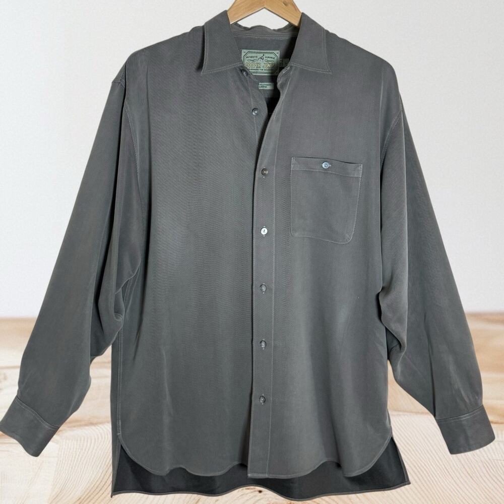 Cooper Jones Celebrate the Country Shirt Sz L Mens Gray Suede Vibe Fabric Career